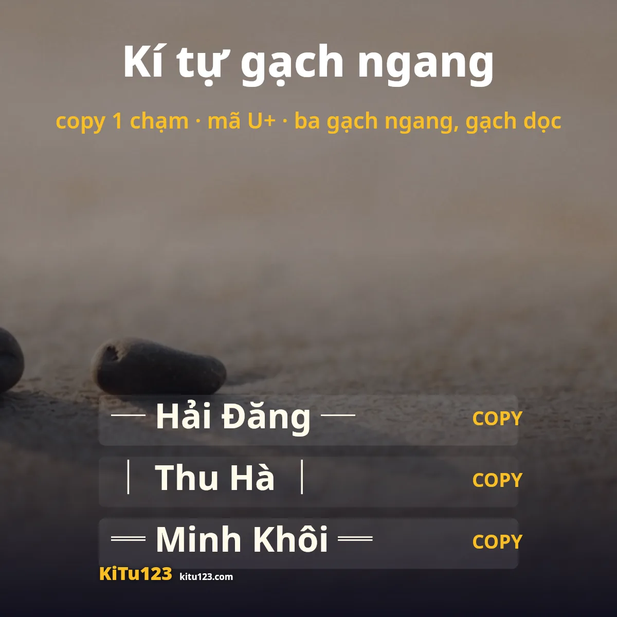 Kí Tự Gạch Ngang — Copy 1 Chạm