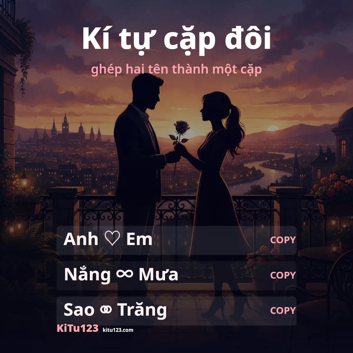 Kí Tự Cặp Đôi – Ghép Tên Đôi Copy
