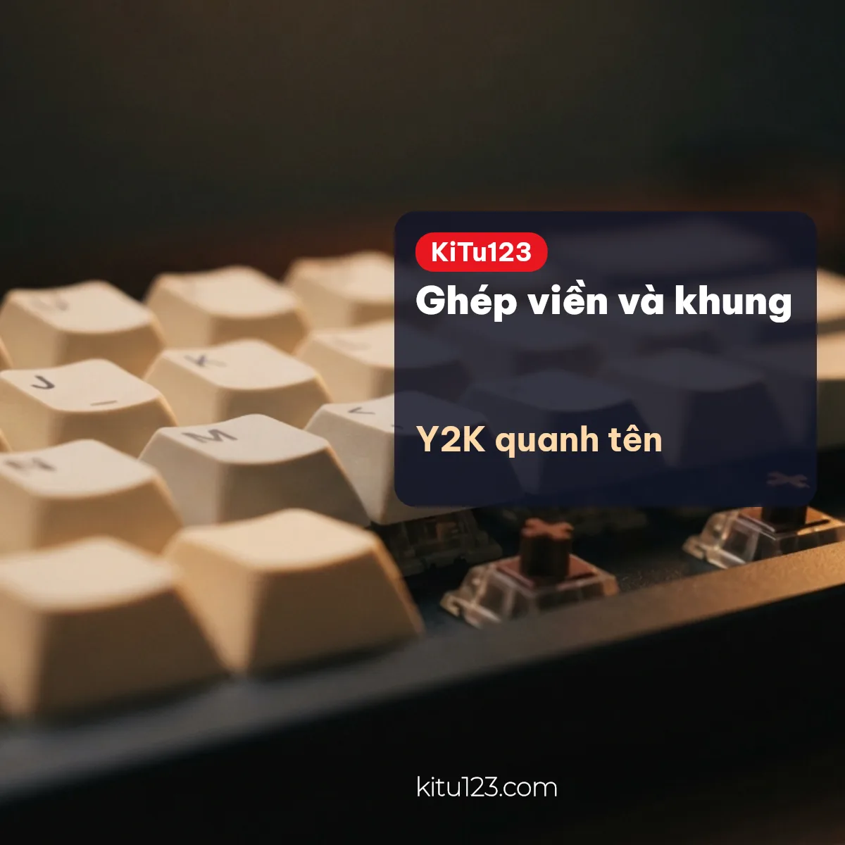 Kí hiệu Y2K ghép viền và khung quanh tên