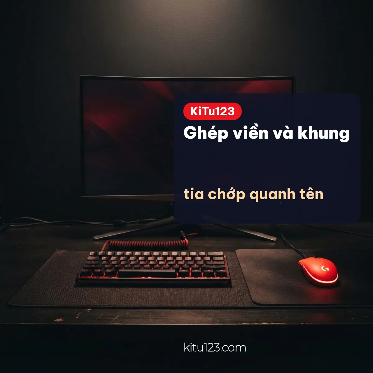 Kí hiệu tia chớp ghép viền và khung quanh tên