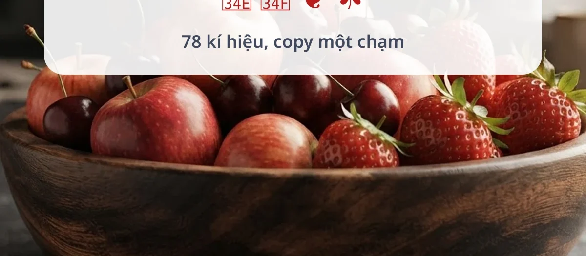 Kí tự quả táo: 🍎 🍏 và lá, cành để copy