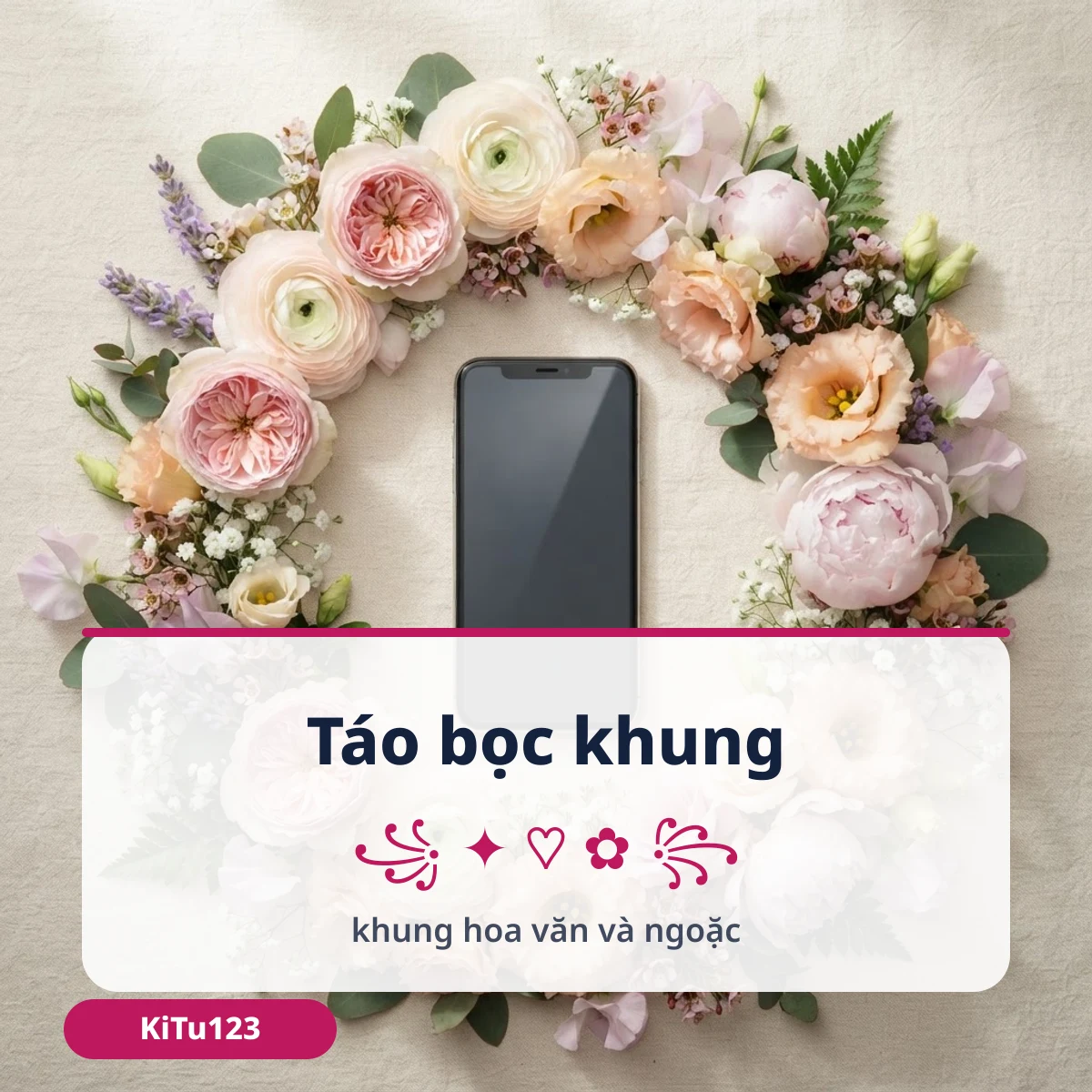 Quả táo bọc khung hoa văn và dấu ngoặc để copy